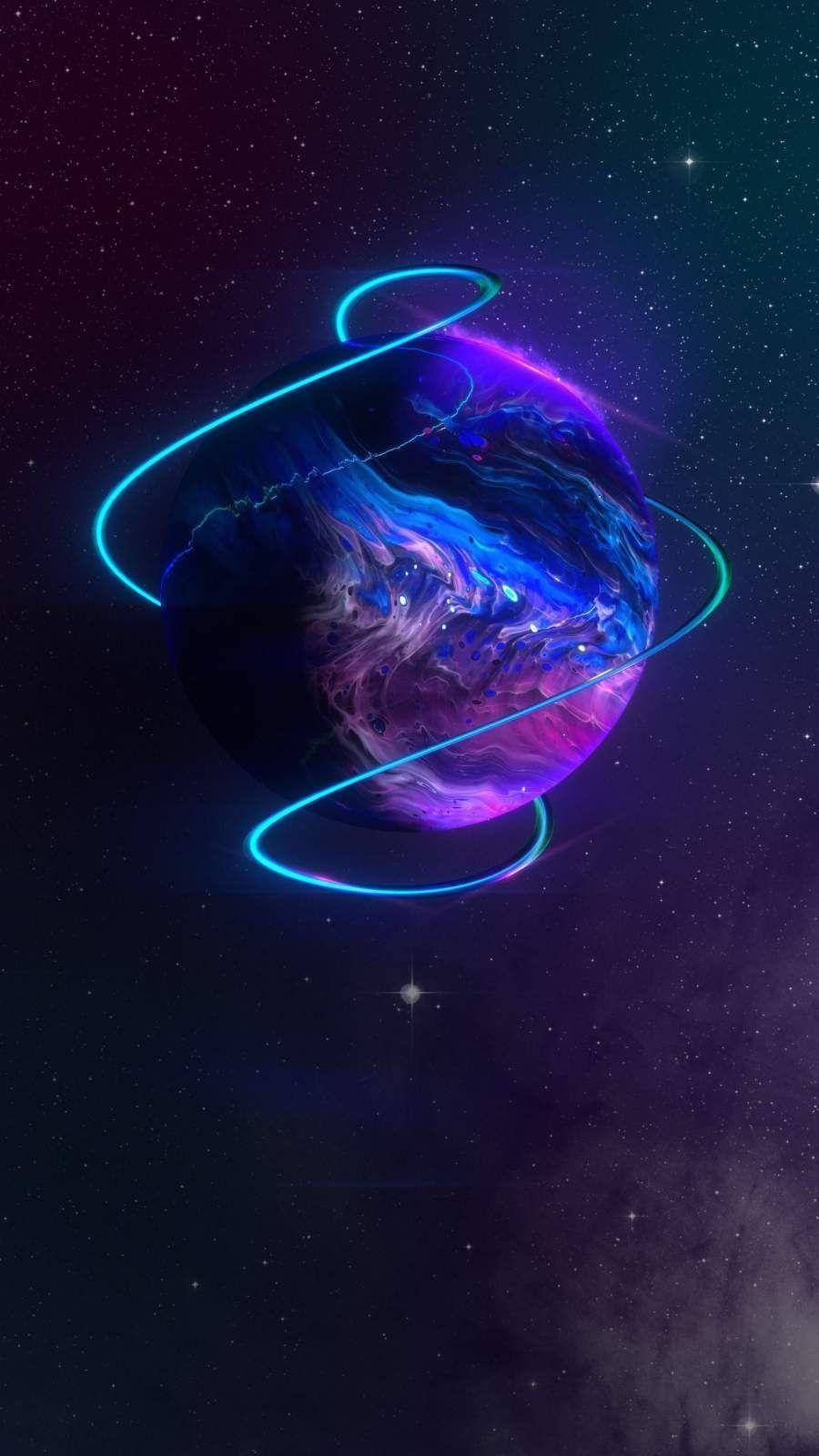 900x1600 Neon Planet iPhone Wallpaper. Wallpaper iphone neon, Glitch wallpaper, Galaxies wallpaper