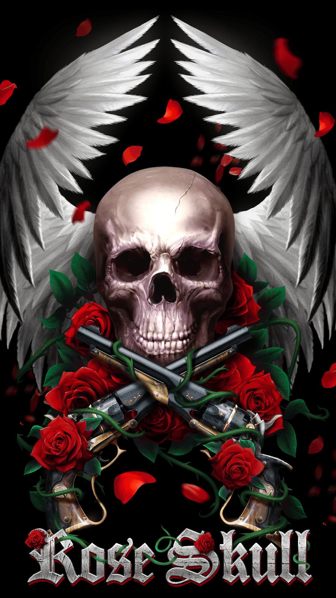 1080x1920 Skull Rose Wallpaper