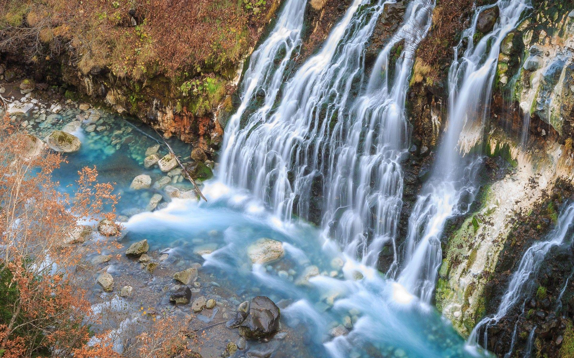 1920x1200 Shirahige Falls In Biei, hokkaido, japan Wallpaper Widescreen HD :