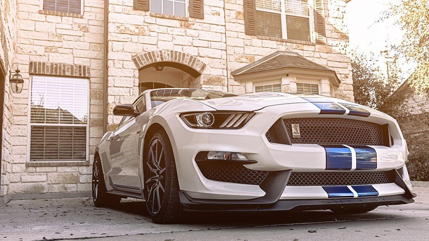 1366x768 Desktop Wallpaper Ford Mustang GT350 White Cars 1366x768