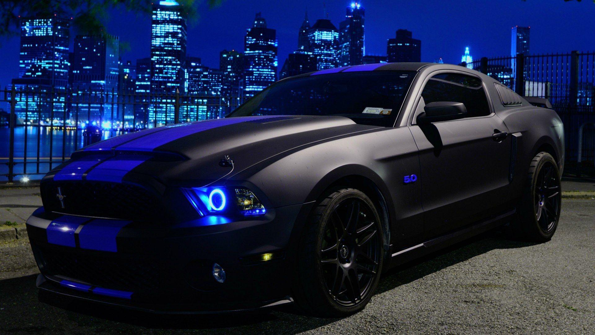 1920x1080 Black neon Ford Mustang Desktop wallpaper 1920x1080