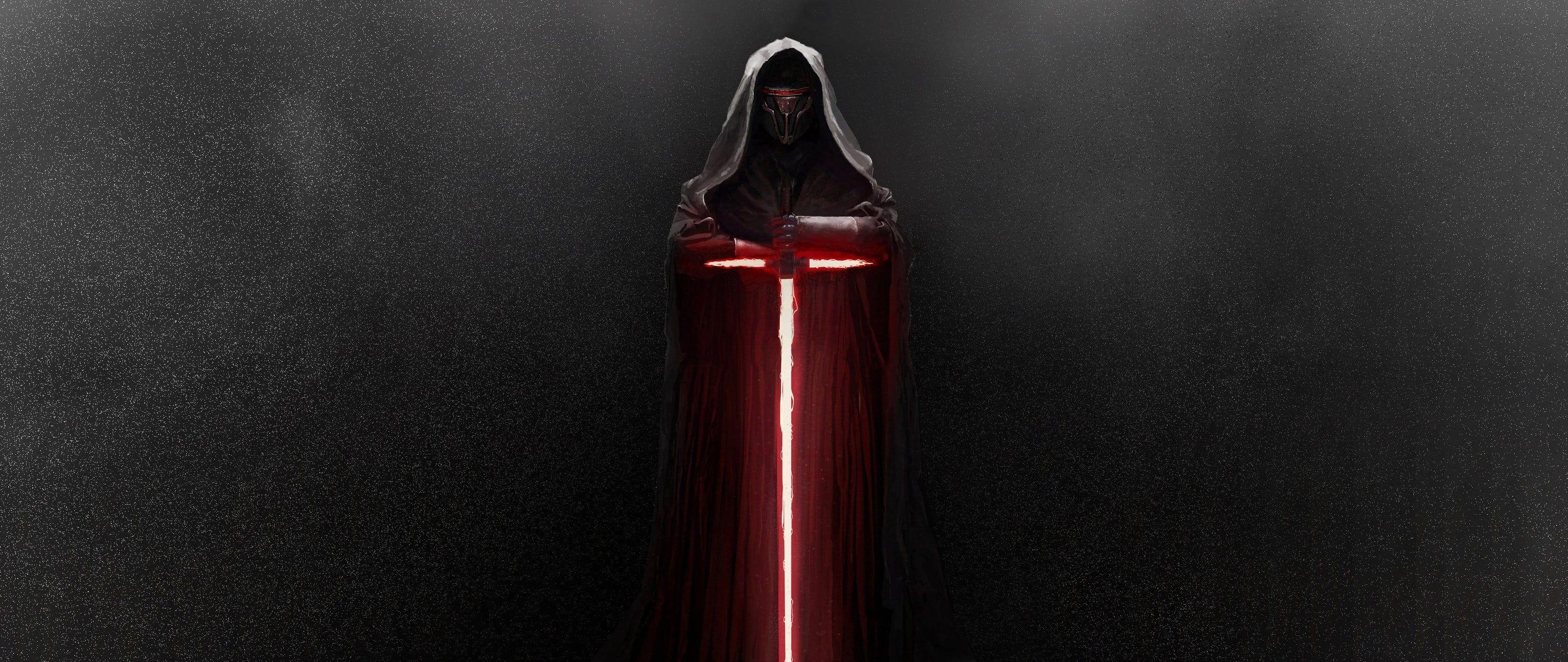 3000x1268 Red Lightsaber Wallpaper