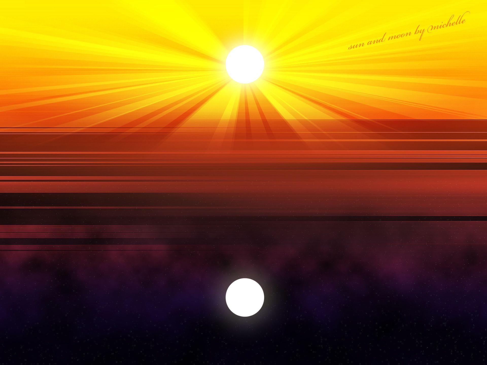 1920x1440 Sun and Moon Wallpaper
