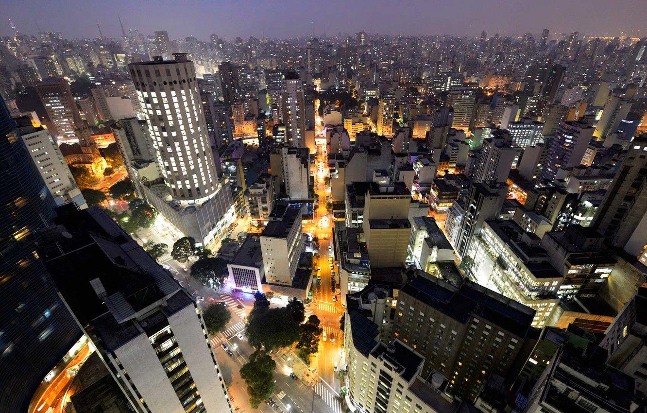 1332x850 Wallpaper night, lights, home, Brazil, Sao Paulo image for desktop, section город