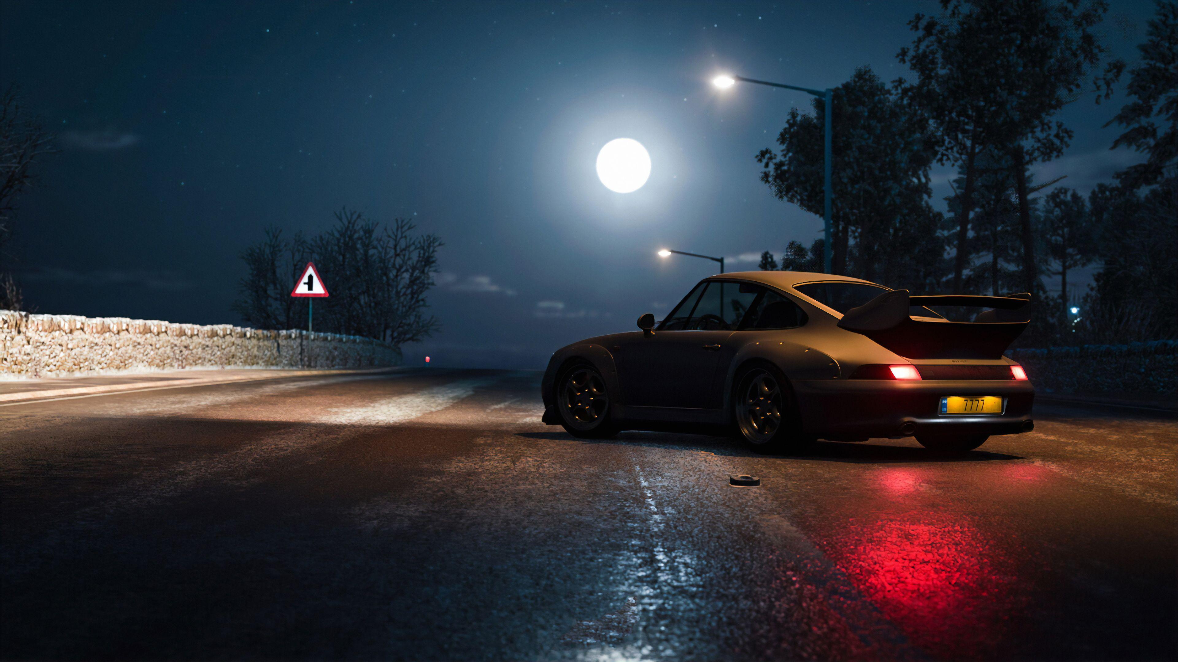 Вечер 4 3 24. Porsche 911 Night. Порше 911 ночью. Porsche 911 фары ночь. Forza Horizon 4 ночью.