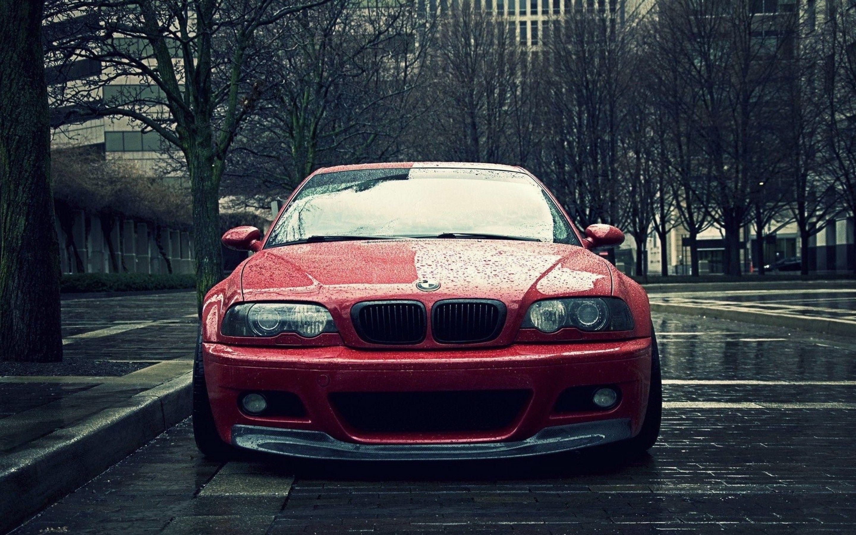 2880x1800 Download 2880x1800 Bmw E Red, Rain Drops, Front View, Cars Wallpaper for MacBook Pro 15 inch