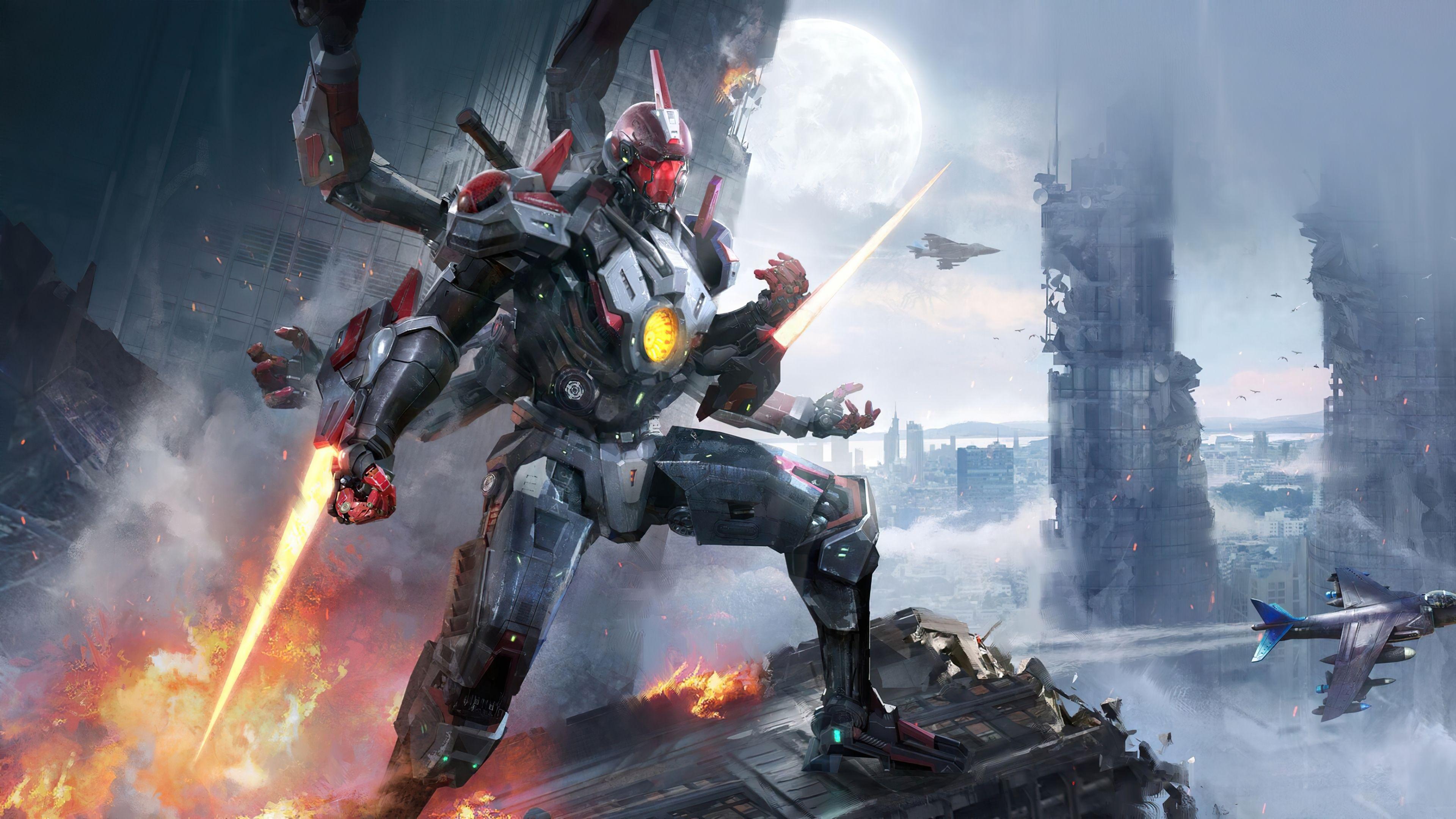 3840x2160 Robot in the War 4K Wallpaper, HD Artist 4K Wallpaper, Image, Photo and Background
