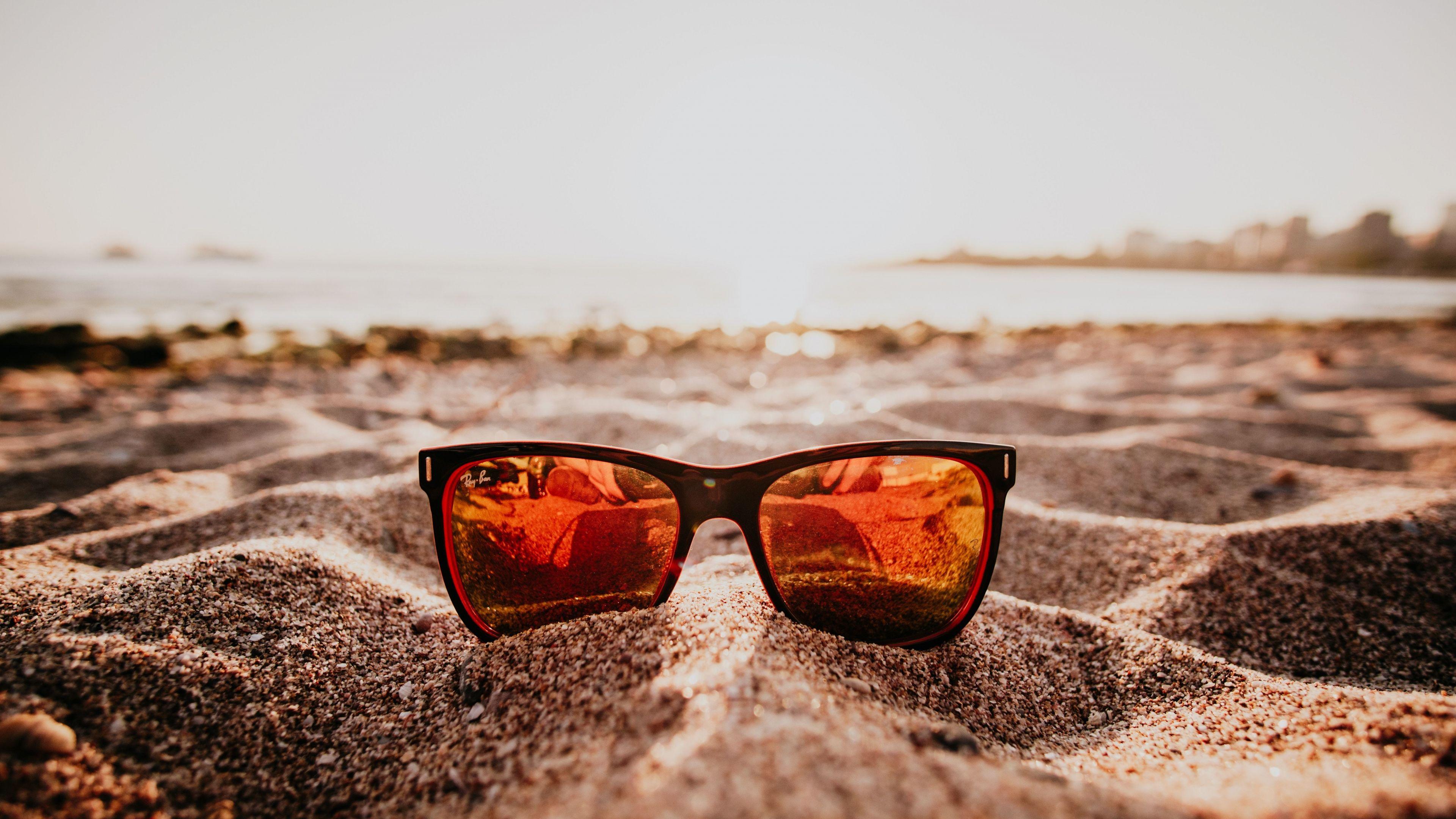 3840x2160 Download 3840x2160 wallpaper sunglasses, holiday, close up, summer, sand, 4k, uhd 16: widescreen, 3840x2160 HD image, background, 10560