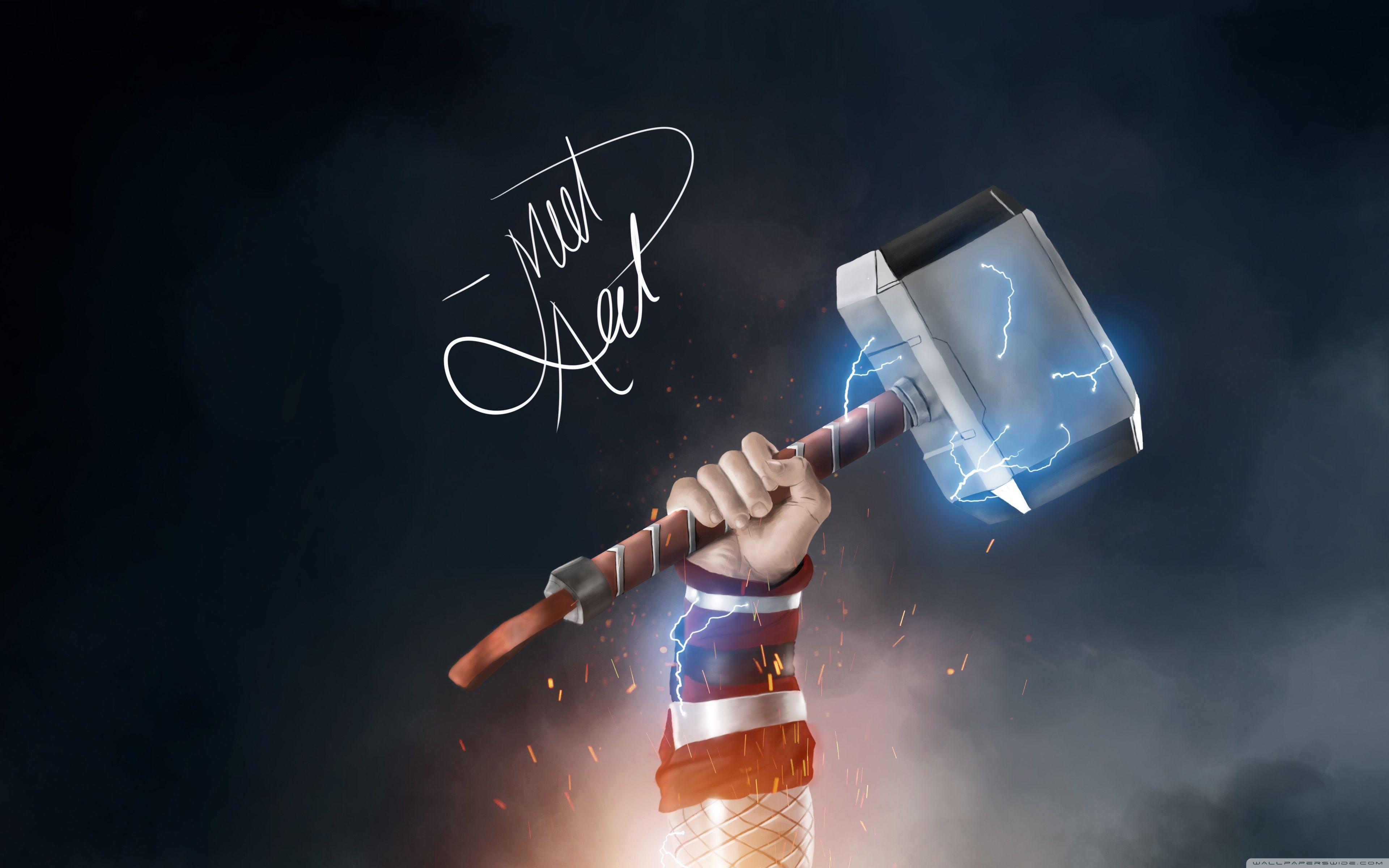 3840x2400 Mjolnir Desktop Black Wallpaper