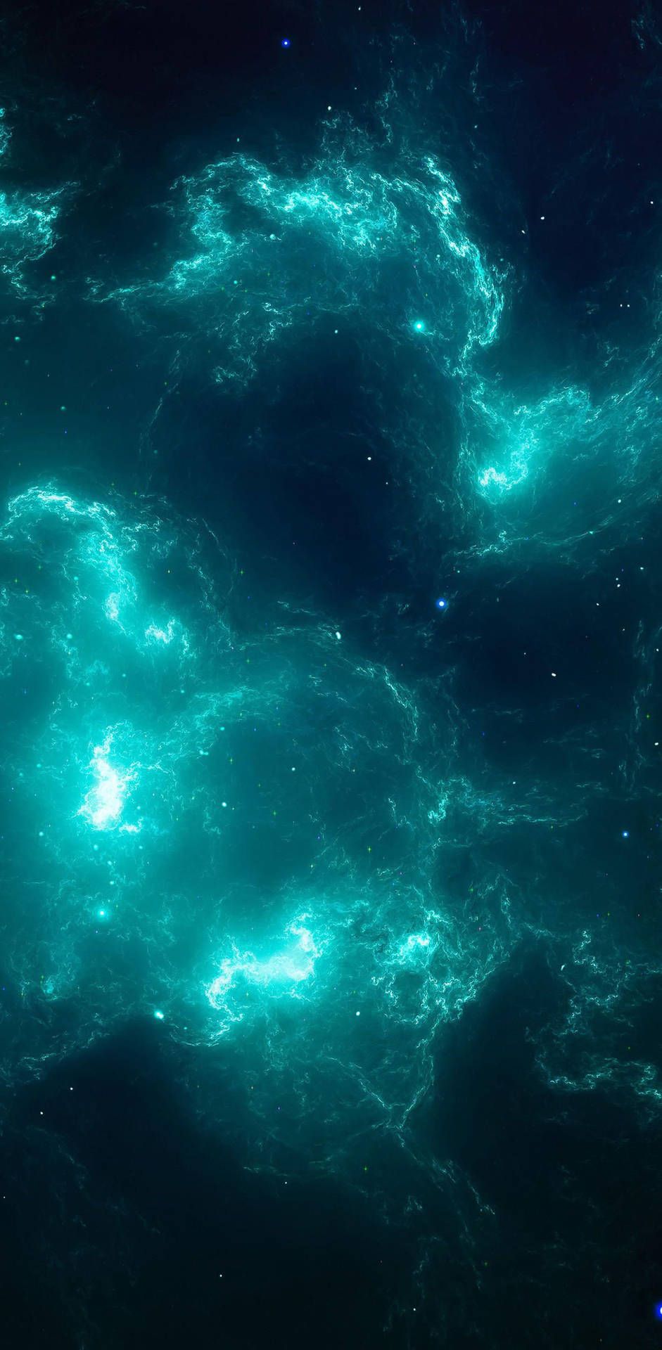 941x1920 8k iPhone Nebula Blue Wallpaper