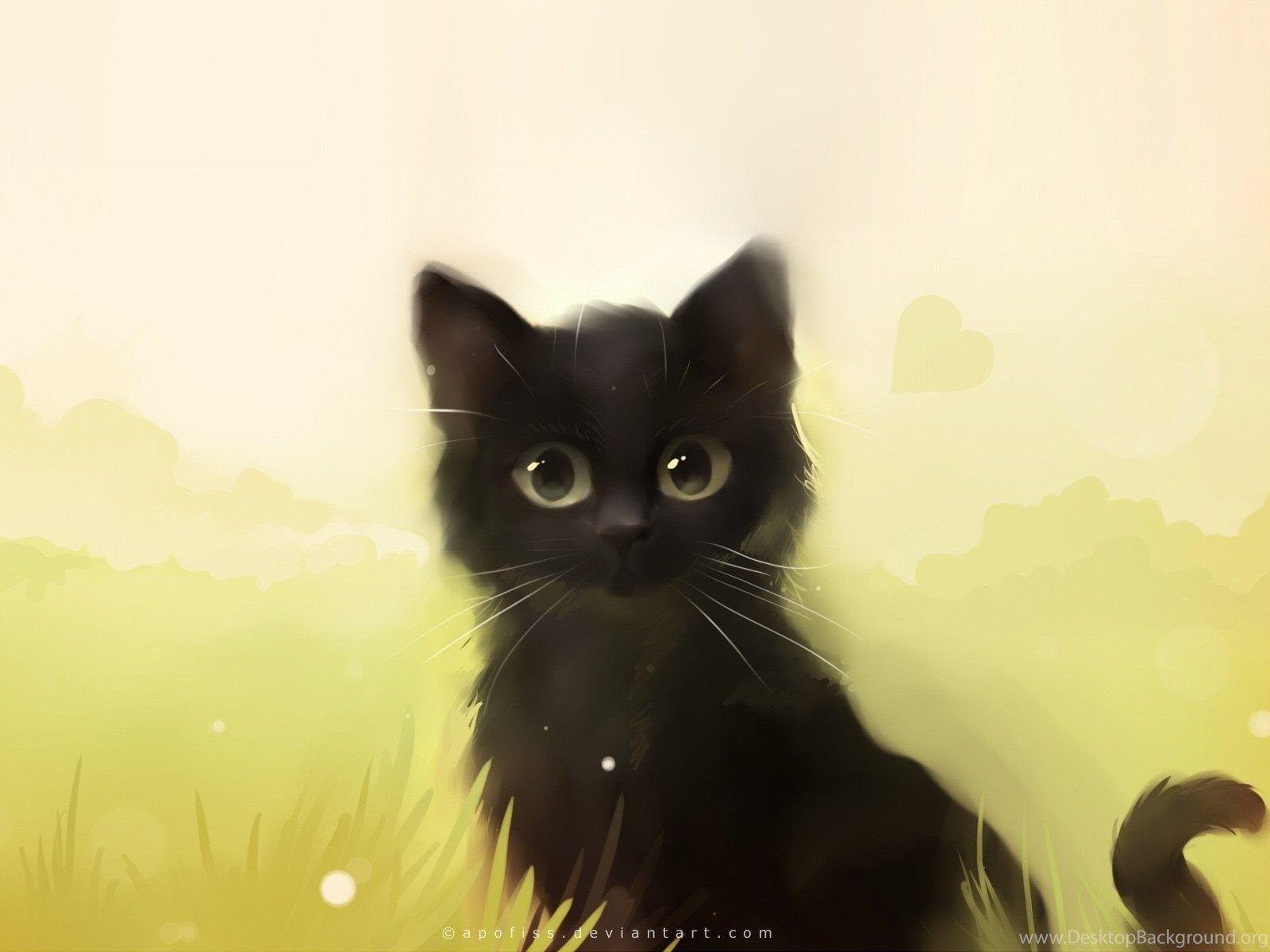1600x1200 Beautiful Cat Painting Wallpaper HD Download Of Cute Cat Desktop Background