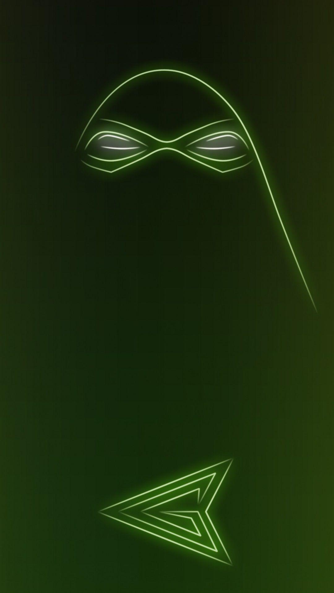 1080x1920 Neon Light Hero Green Arrow. Green arrow, Superhero wallpaper, Green arrow logo
