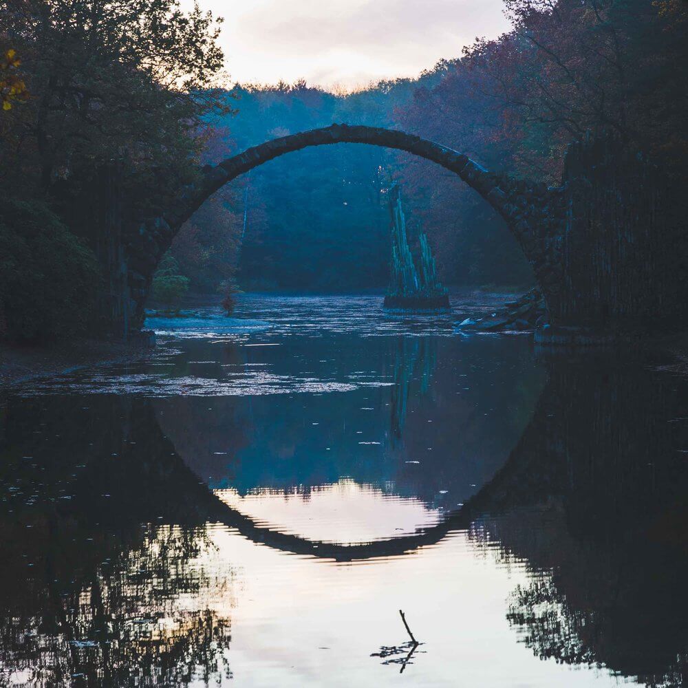 1000x1000 The Rakotzbrücke Devil's Bridge Creates a Perfect Circle In The Reflection Of The Water