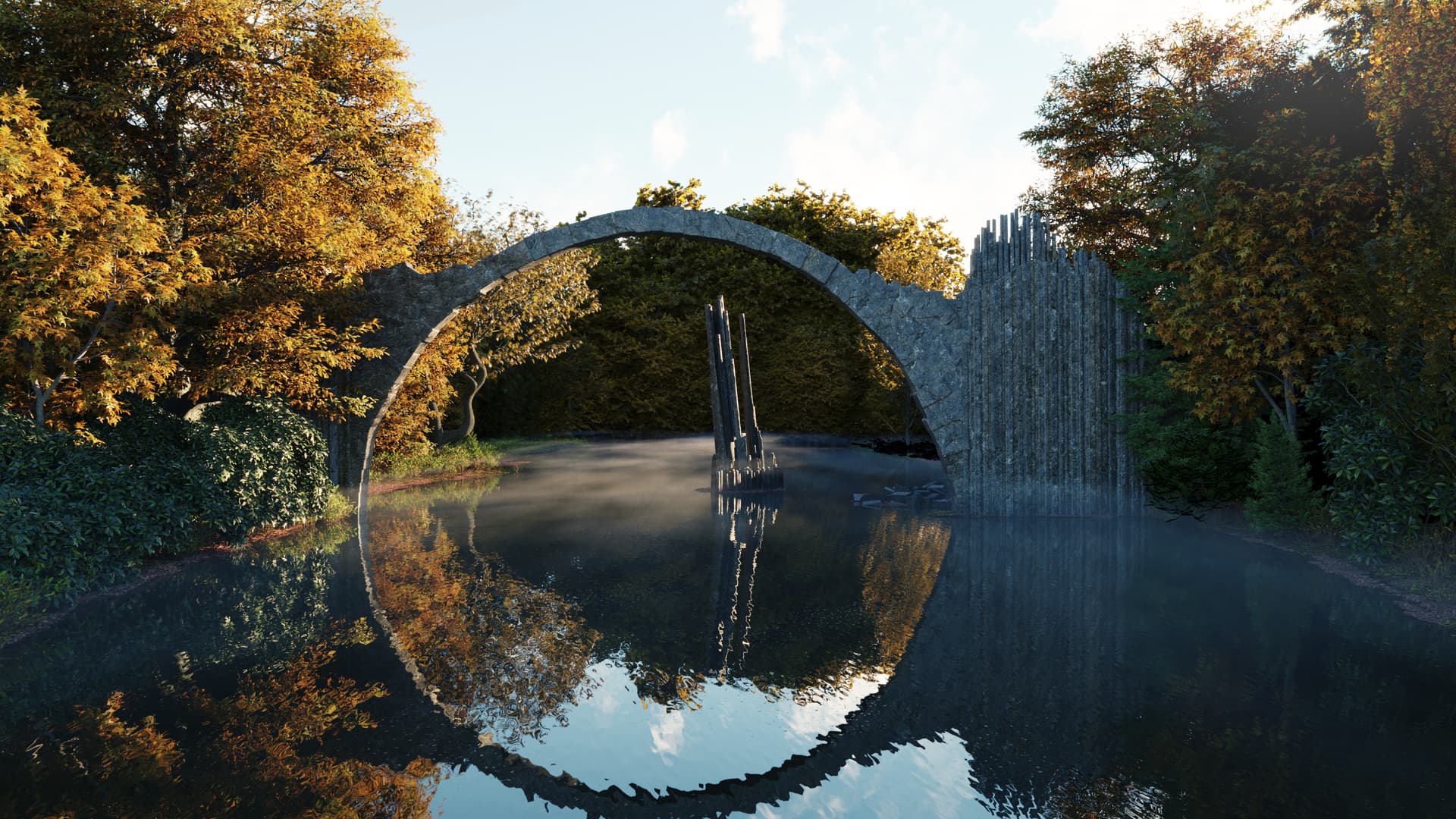 1920x1080 The Devil's Bridge (based on Rakotzbrücke, Germany) Projects Artists Community
