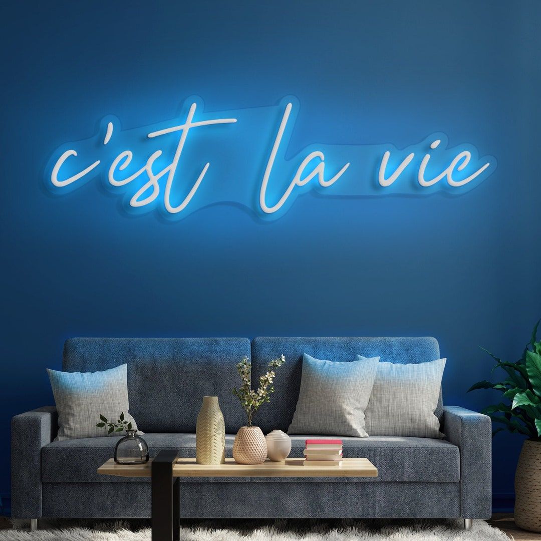 1080x1080 CEST LA VIE Neon Sign Light Office Living Room Interior Design, Neon Sign Wall Art, neon Sign Wall Decor