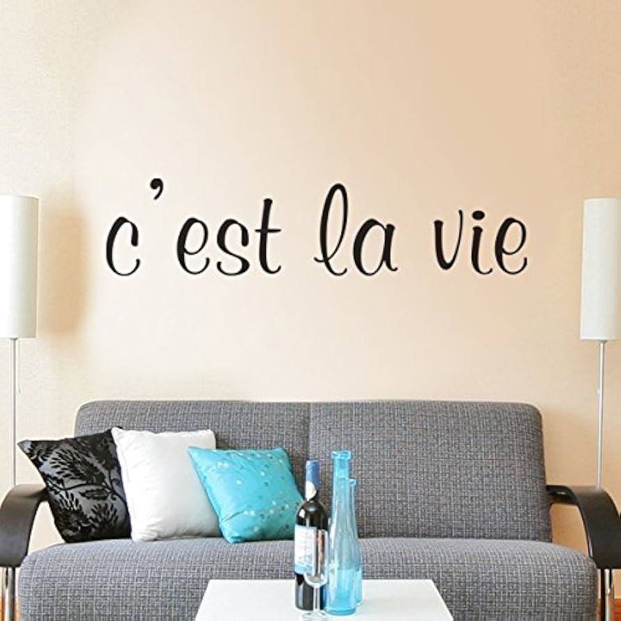 894x894 C'est la Vie Vinyl French Wall Sticker French Decal Life Wall Quote Wall Sticker Words Home Art Decoration Black