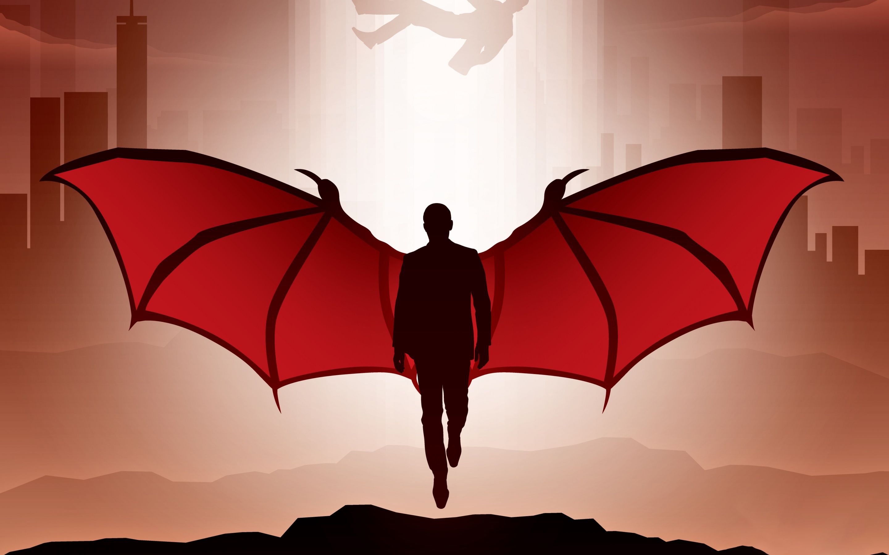 2880x1800 Lucifer Morningstar Wallpaper 4K, Devil, Minimalist, Red