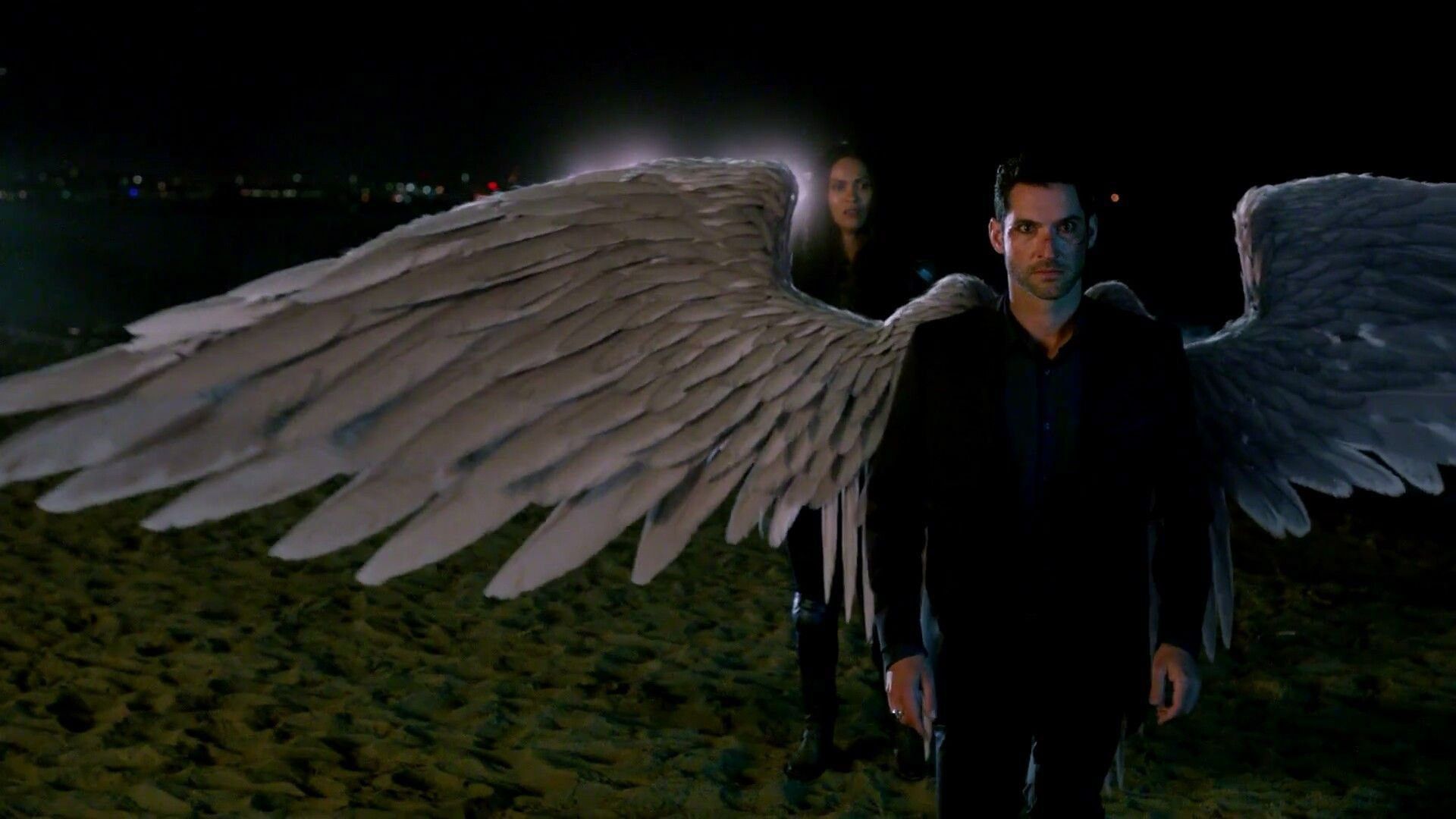 1920x1080 Tom Ellis With White Wings HD Lucifer Wallpaper