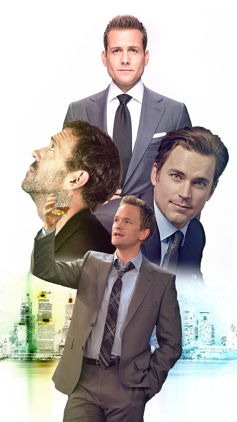 800x1422 Street heroes, barney stinson, gregory house, harvey specter, himym, house md, HD phone wallpaper