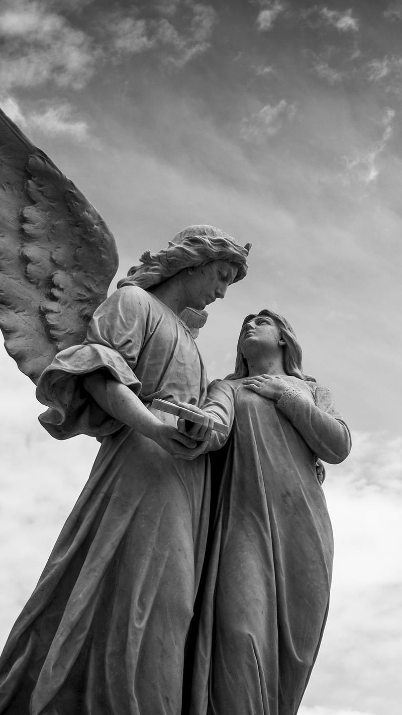 800x1422 HD angel sculpture wallpaper