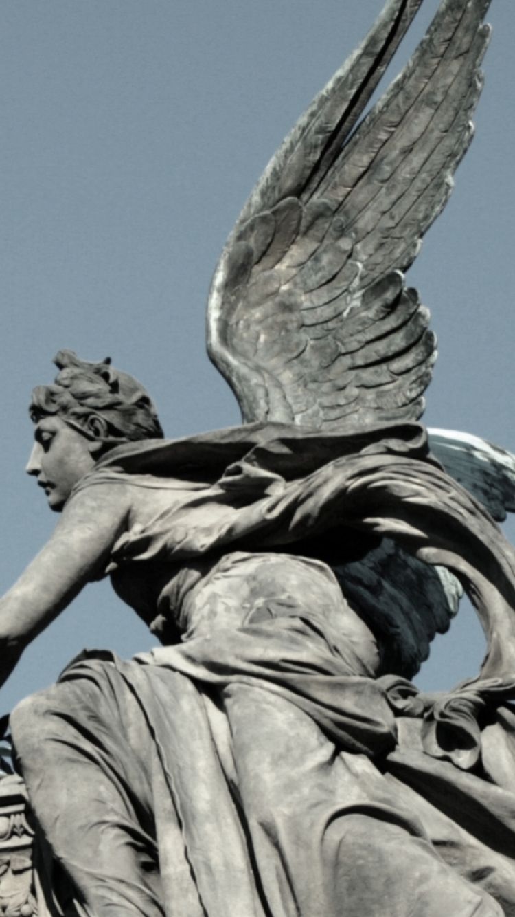 750x1334 Phone wallpaper: Angel Statue, Man Made 1217278