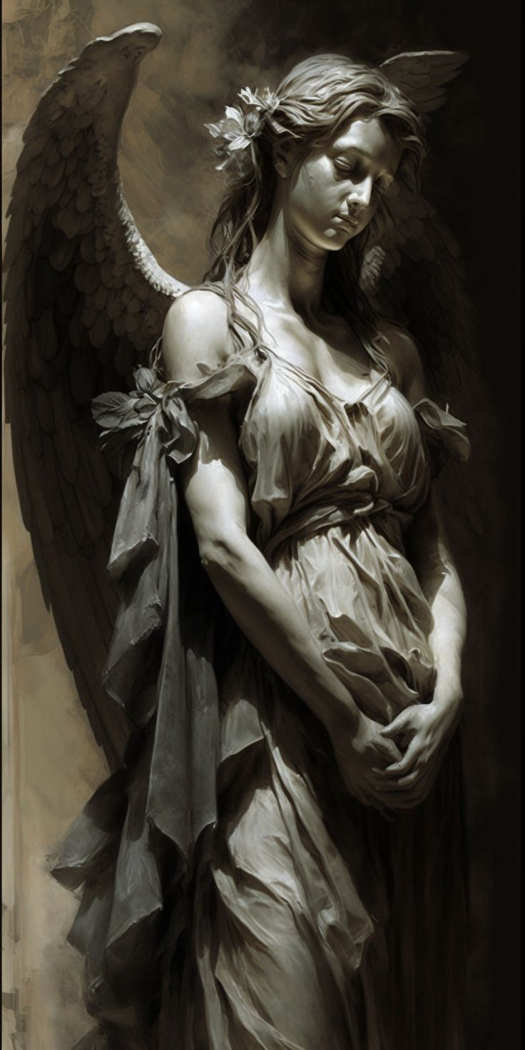 736x1472 Christus tattoo. Angel sculpture art, Statue tattoo, Angel phone wallpaper