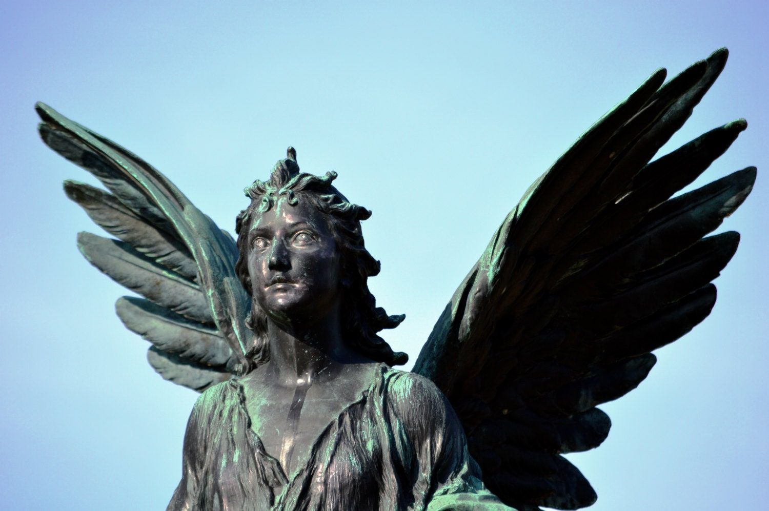 1500x997 Blue Beauty; Angel Statue; Cemetery Monument; Patina; Fine Art Print; Victorian Angel