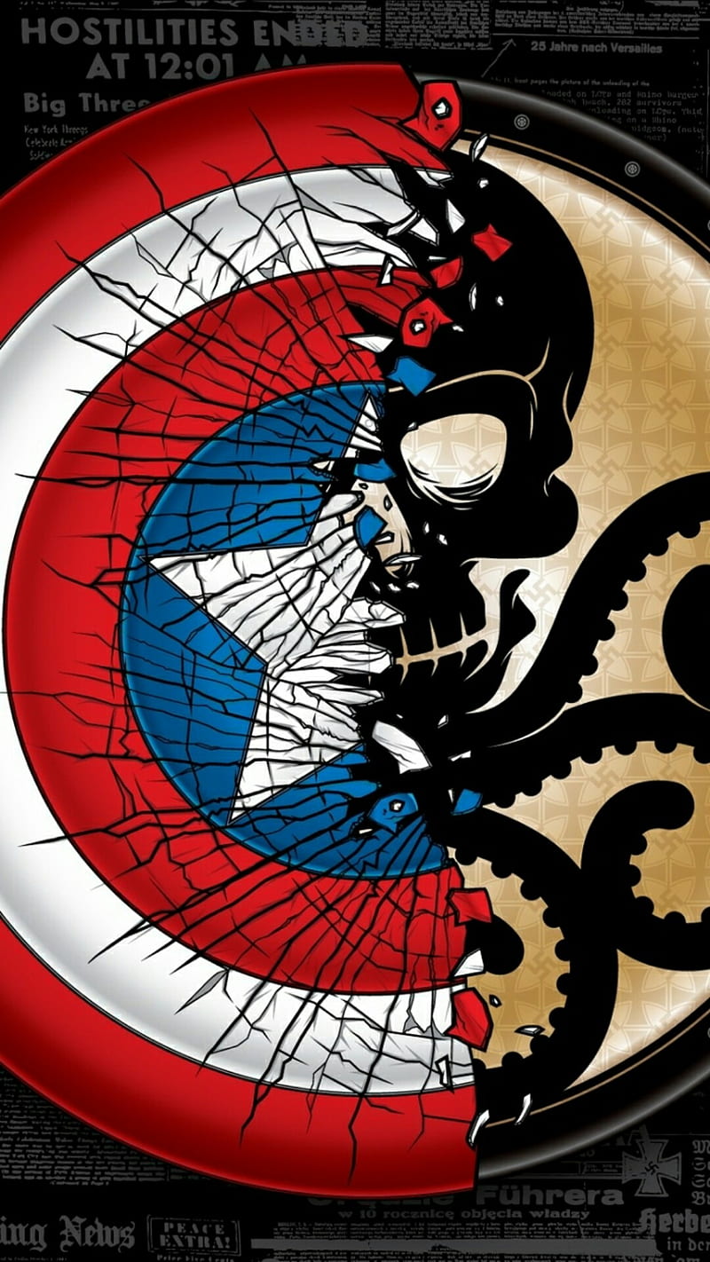 800x1422 Capt America v HYDRA, captain america, comic books, hydra, marvel, HD phone wallpaper