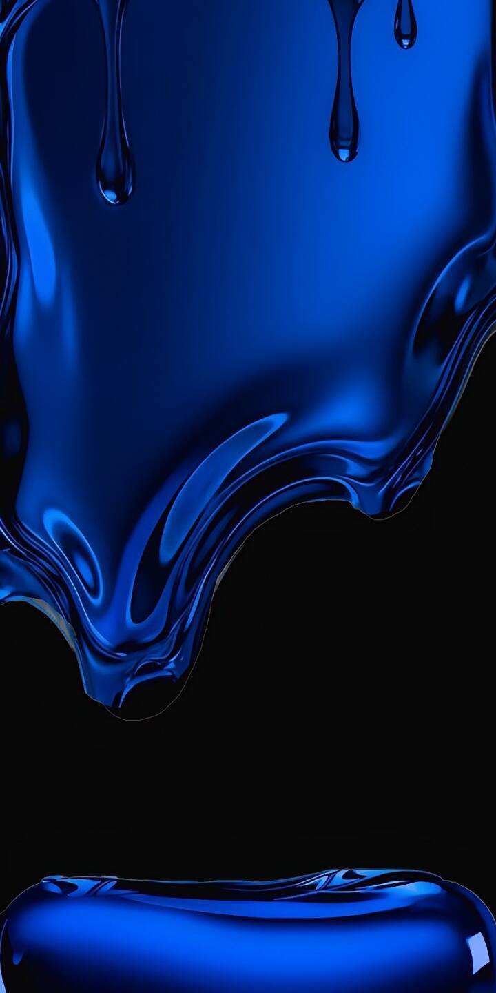 720x1440 Metallic Blue Fluid Wallpaper