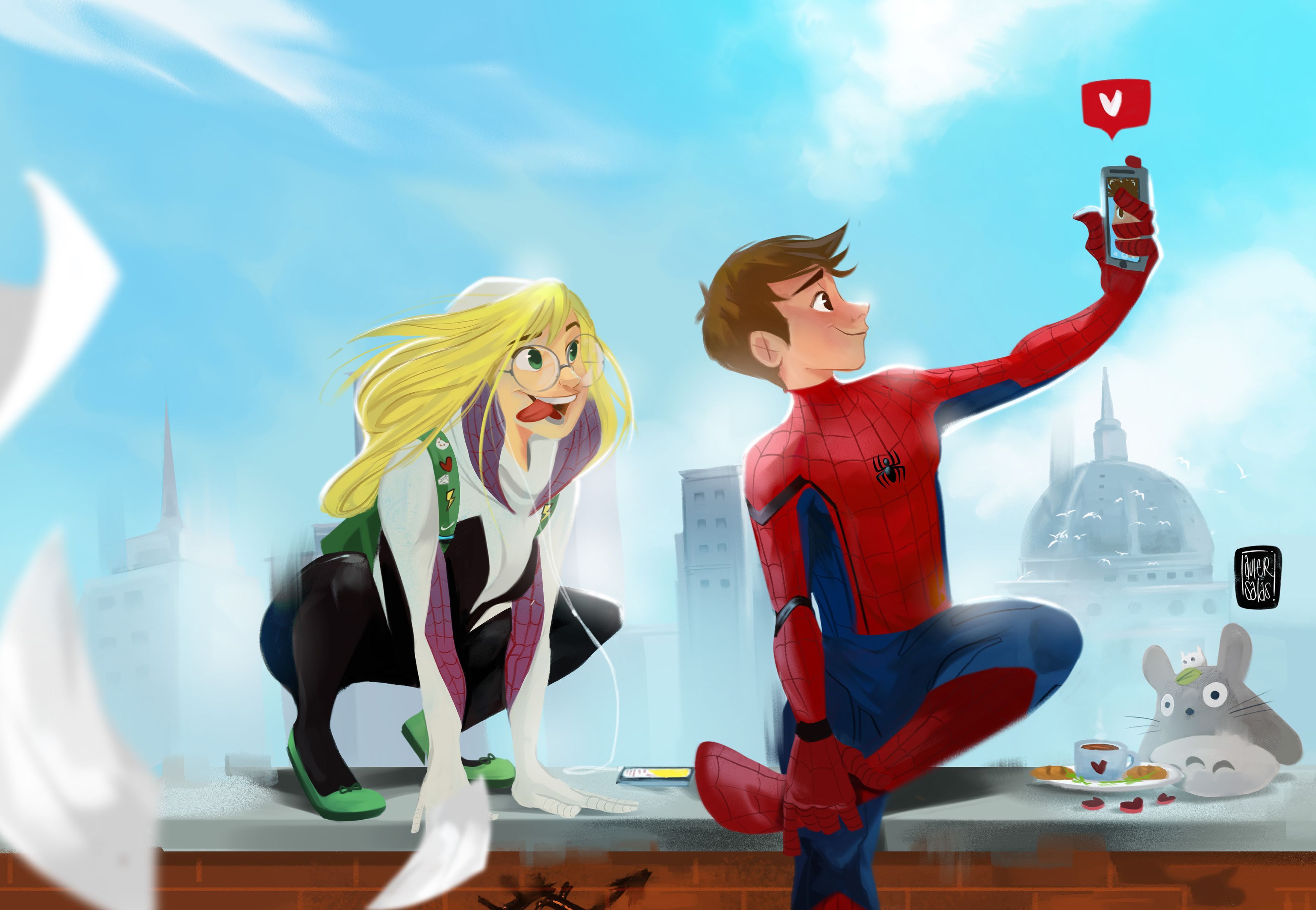 3600x2488 Spider Man And Gwen Wallpaper
