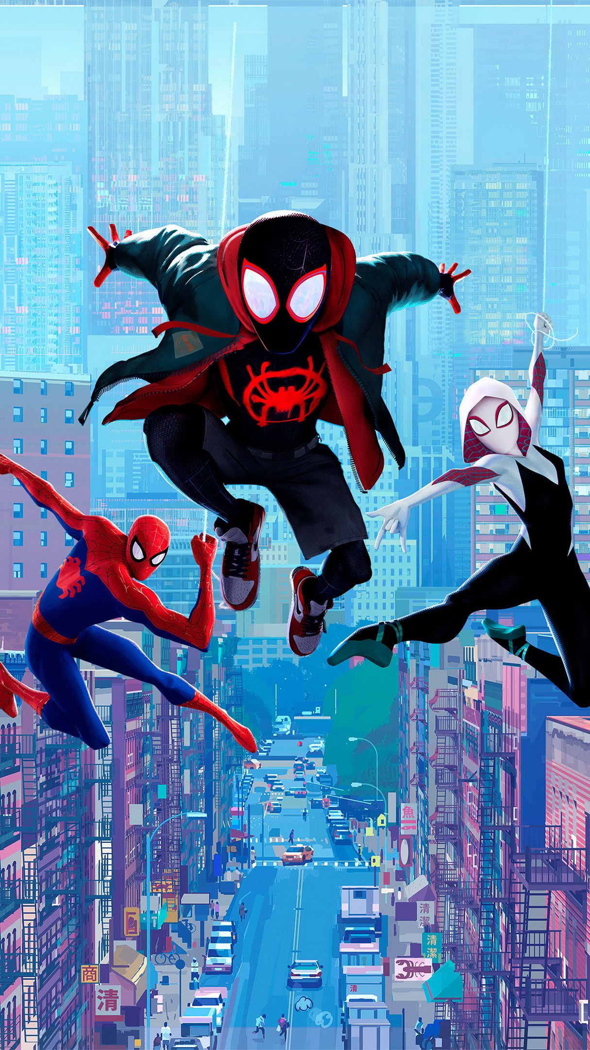 1215x2160 Wallpaper Spider Man Into The Spider Verse, Spider Man, Gwen Stacy, Miles Morales, Superhero, Background Free Image