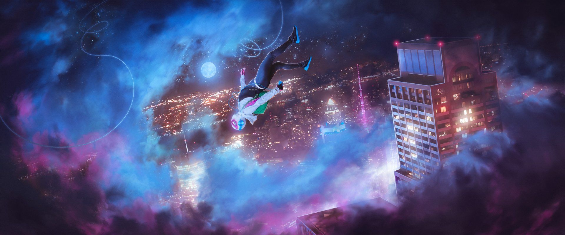 1920x800 Spider Gwen In New York Wallpaper From Spider Versex1459