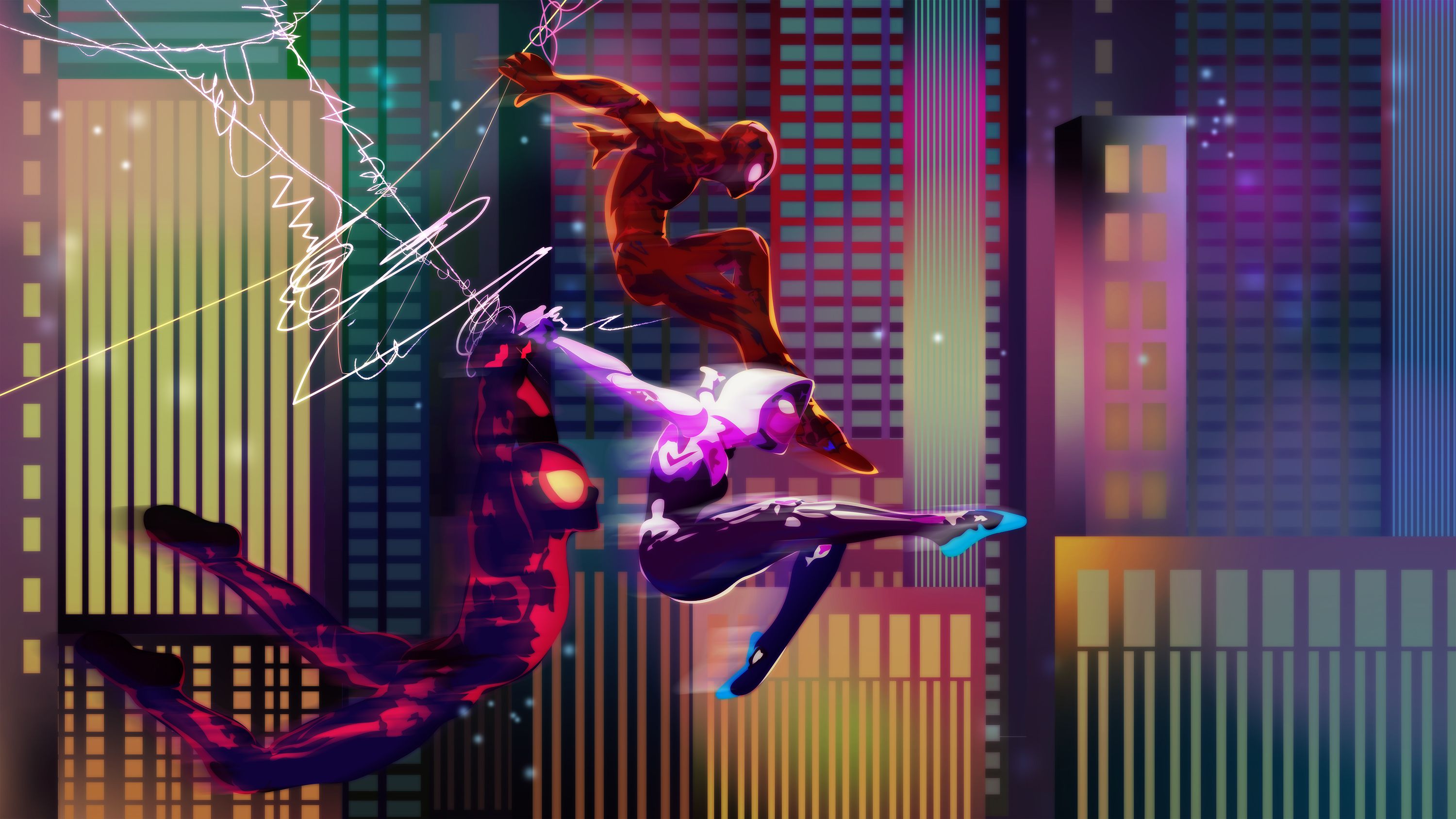 3000x1688 Desktop wallpaper: Miles Morales, Spider Man: Into The Spider Verse, Movie, Gwen Stacy, Spider Man 4K free download for PC. 461771