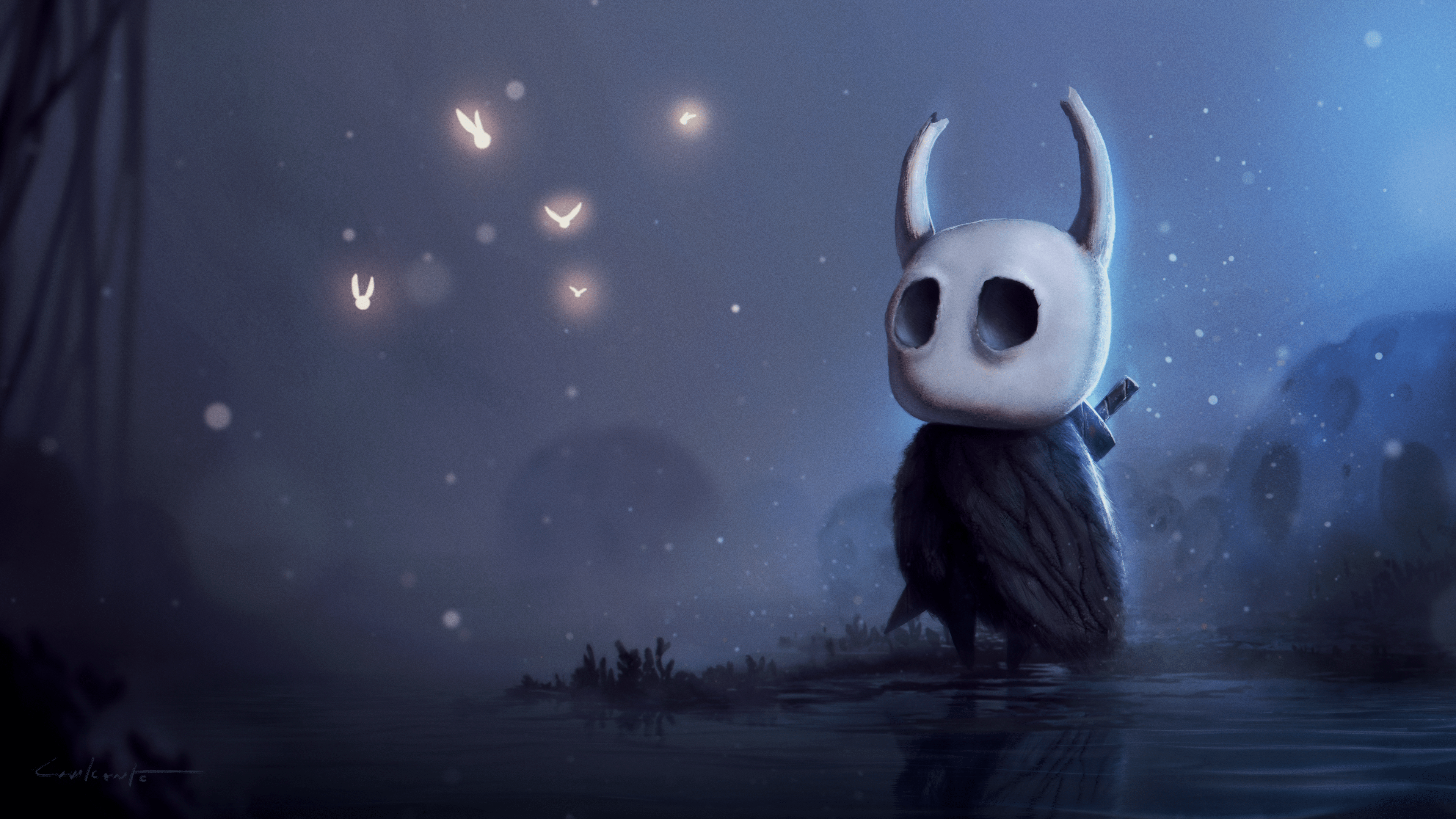 3840x2160 Here is a 4k wallpaper of my Hollow Knight fan art, feel free to use it and share it if you like it :)