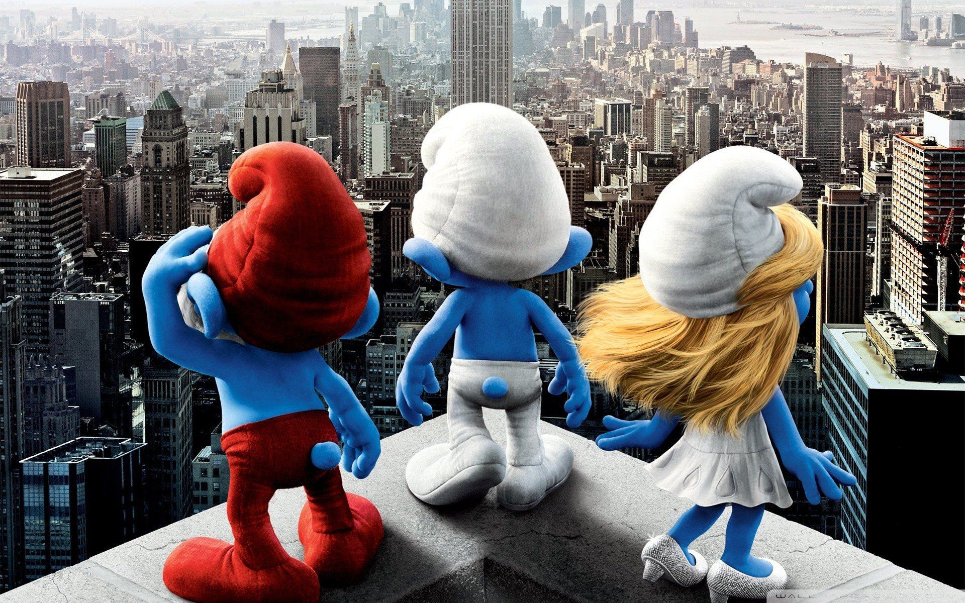 1920x1200 cityscapes, The, Smurfs, Movie, Posters, Papa, Smurf, Smurfette Wallpaper HD / Desktop and Mobile Background