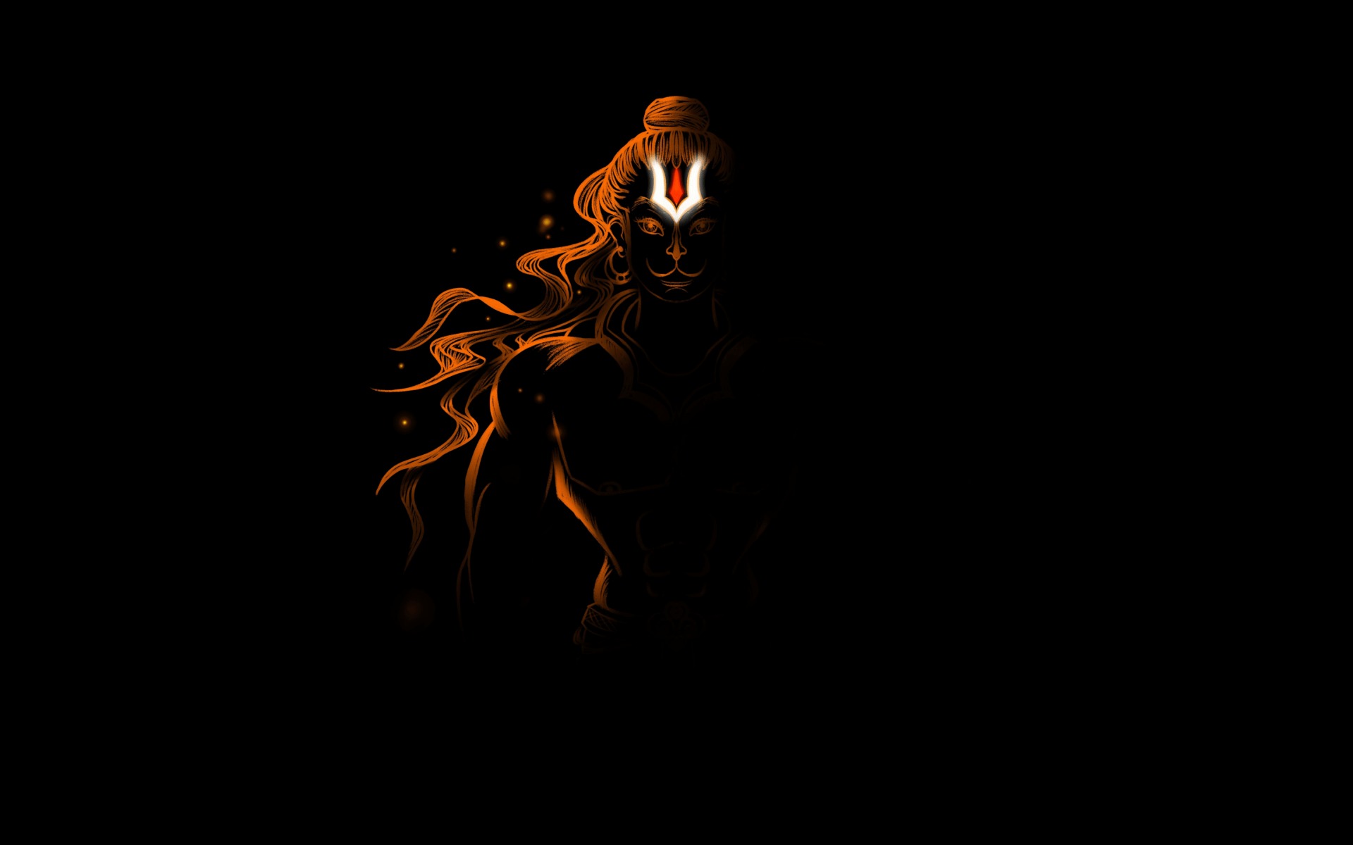 1920x1200 Lord Hanuman Wallpaper 4K, Black background, Hindu God
