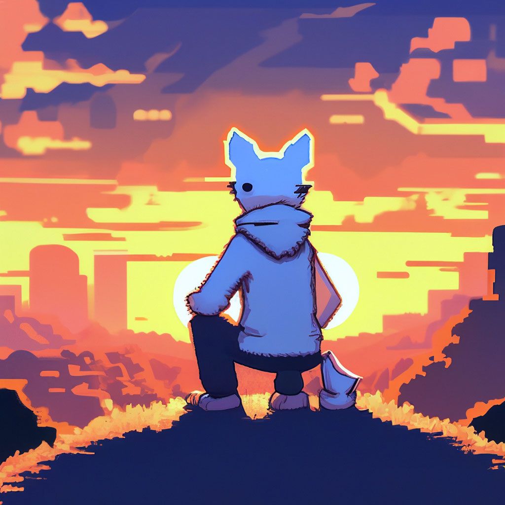 1024x1024 Toby fox the creator of the game undertale is portrayed as a white pixel dog who is lazy