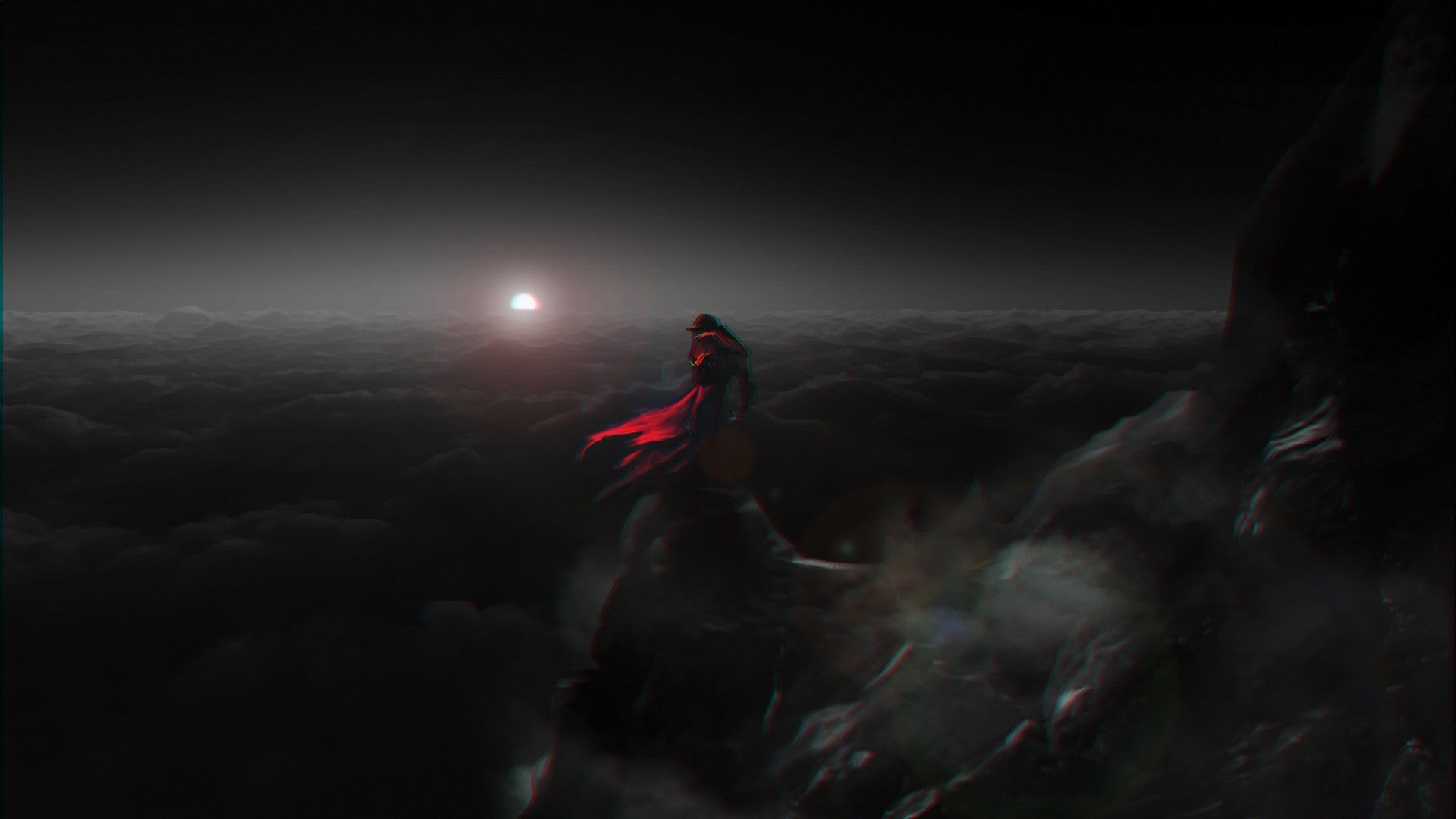 1920x1080 Dracula is looking at the moon in the game Castlevania Lords of Shadow Desktop wallpaper 1680x1050