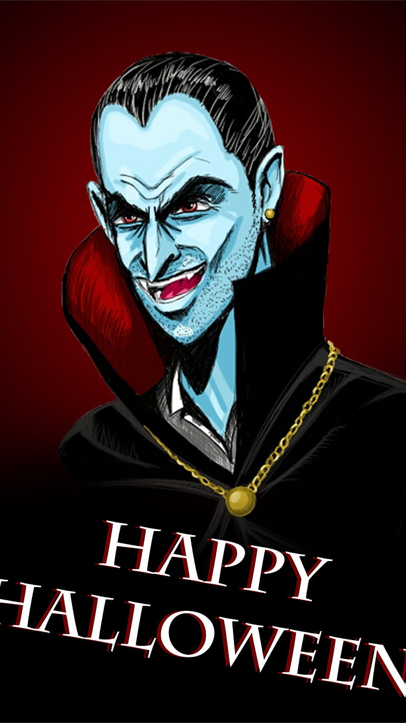 800x1424 Vampire Halloween, blood, chain, dracula, happy, spooky, teeth, HD phone wallpaper