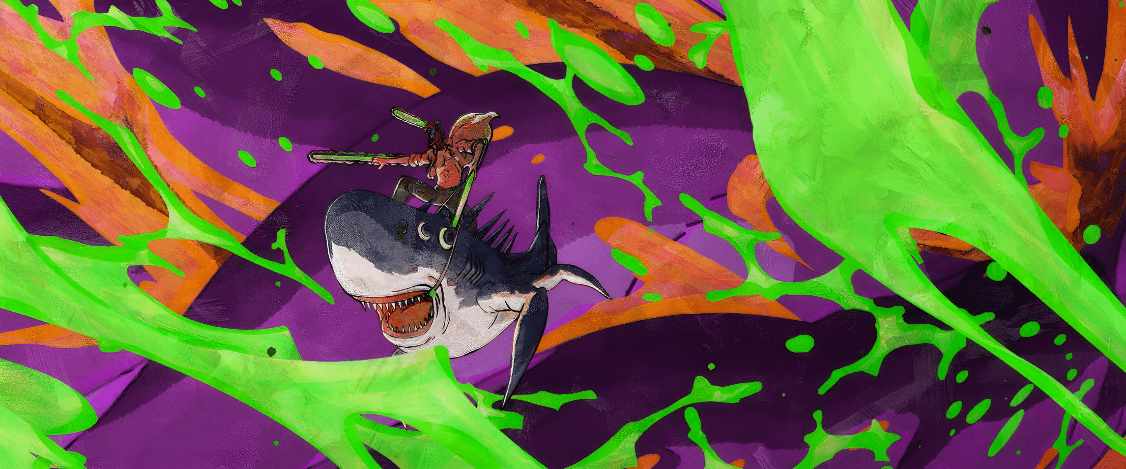 3840x1600 Chainsaw Man 2K: Denji & Beam