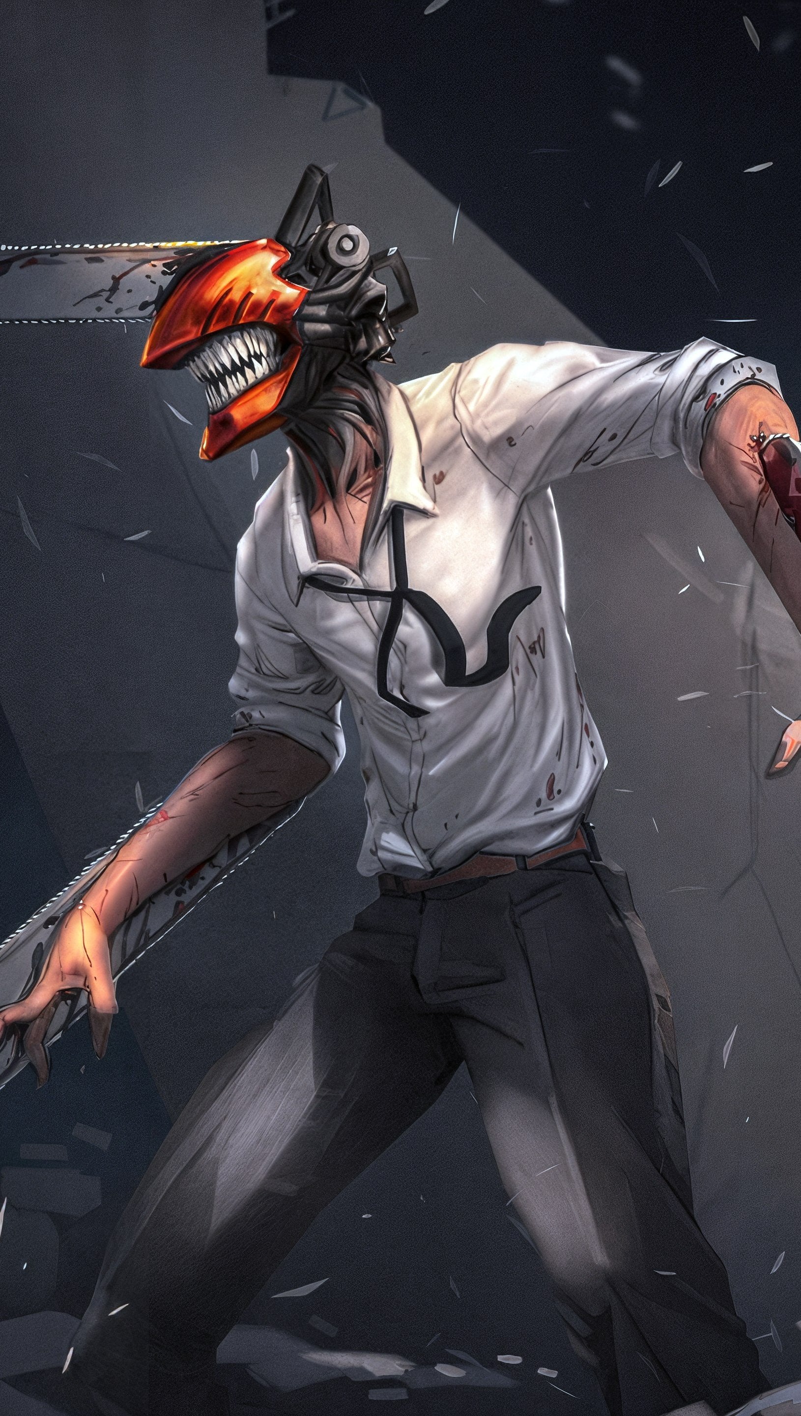 1630x2880 Denji from Chainsaw Man Anime Wallpaper 4K for iPhone and Mobile Phone