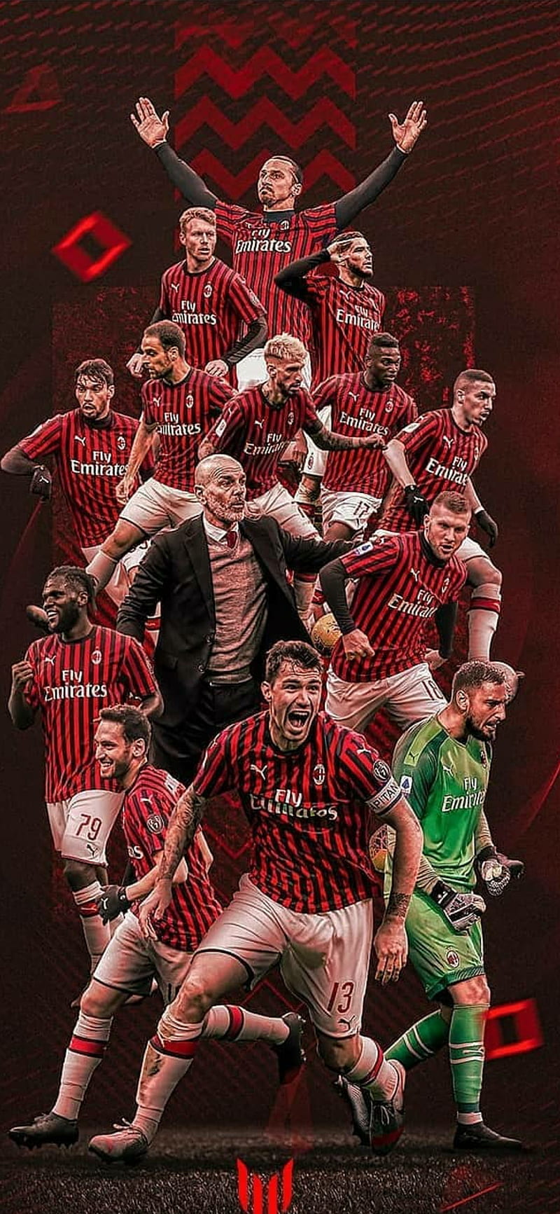 800x1733 Ac Milan ac milan, football, HD phone wallpaper