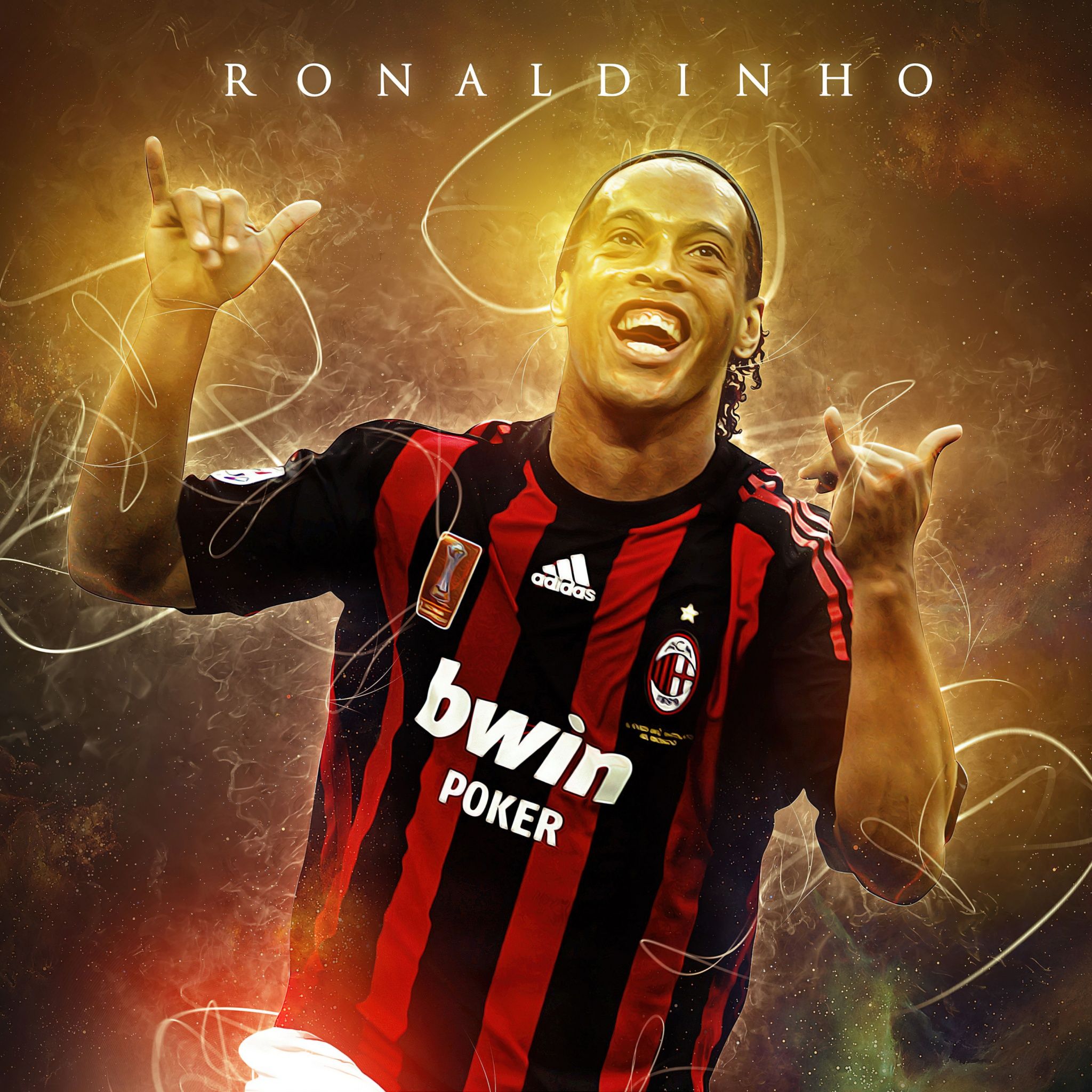 2048x2048 Ronaldinho Wallpaper 4K, AC Milan