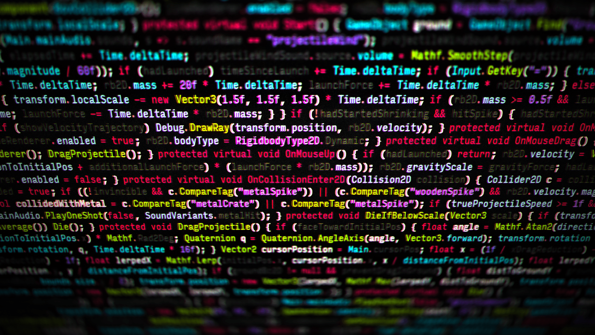 1920x1080 HD Wallpaper: Vibrant Programming Code in Actionx1080