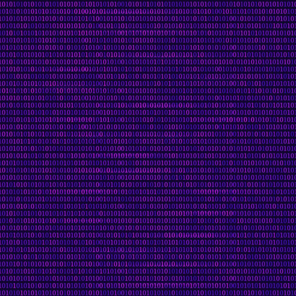 980x980 Dark Net concept vector illustration. Binary code bright blue and magenta background. Programming code. Dark net concept. Digital web technology