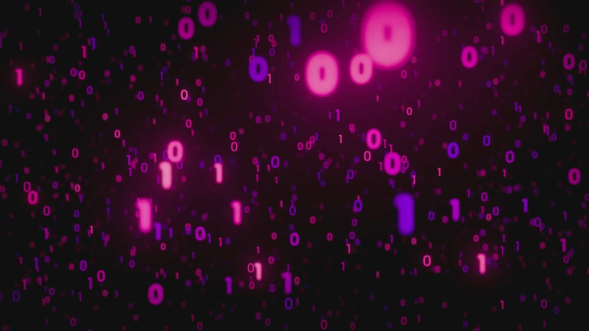 1920x1080 Glowing Binary Code Rain In Digital Space Free Stock Video Footage, Royalty Free 4K & HD Video Clip