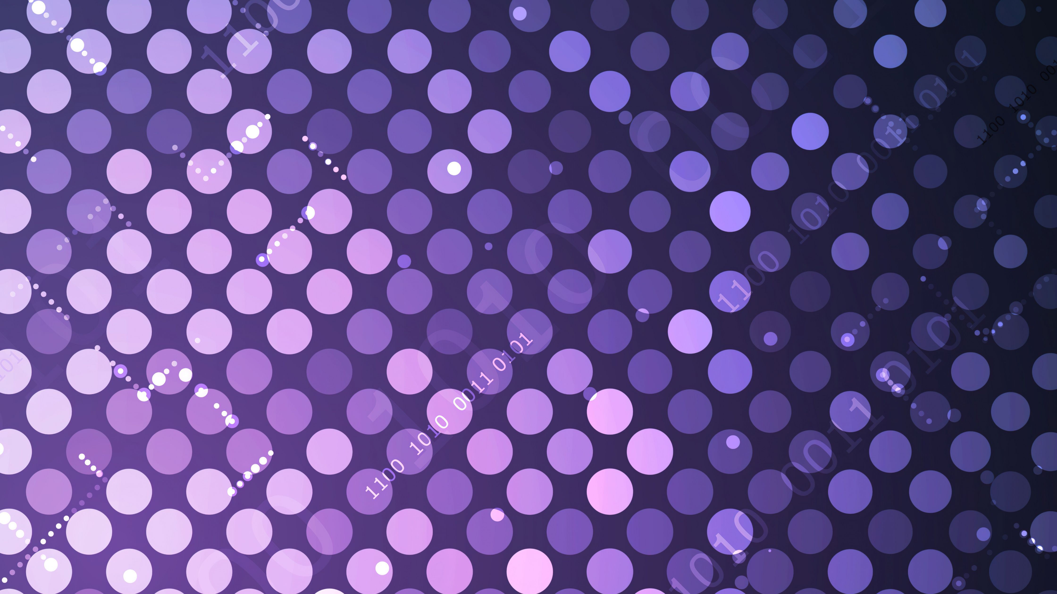 4480x2520 Binary Polka dots Purple background 5K Wallpaper