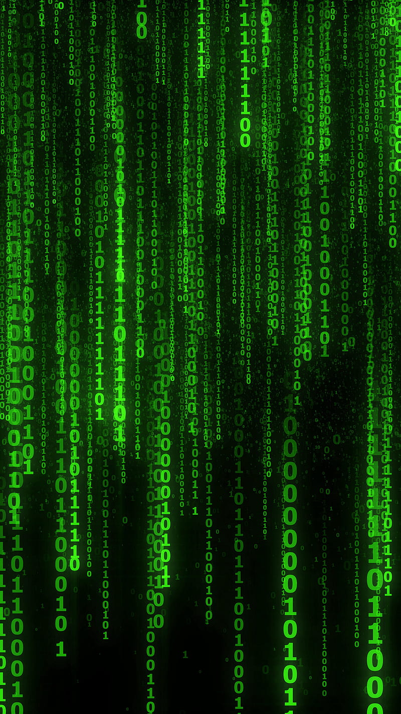 800x1422 Green Matrix Code, glow, numbers, binary code, technology, HD phone wallpaper