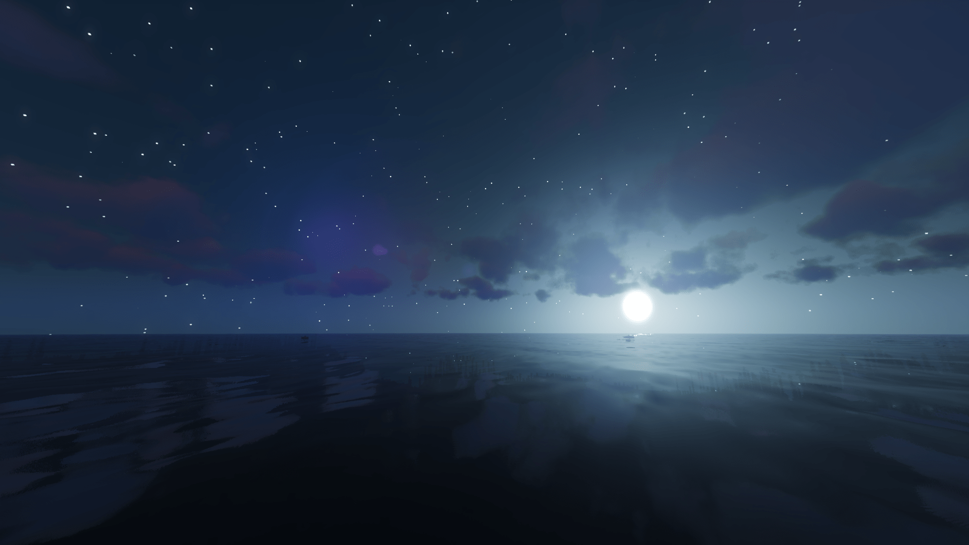 1920x1080 Night Time Swim shot in Minecraft [1920x1080]