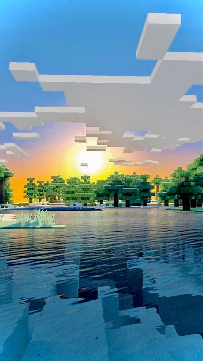 676x1200 Minecraft sunset
